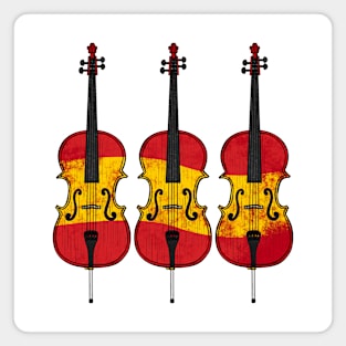 Cello Spanish Flag Cellist String Musician Spain Magnet